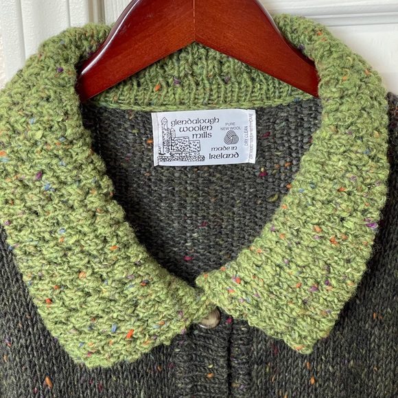 Glendalough Woolen Mills Green Cardigan Ireland L - Picture 2 of 14